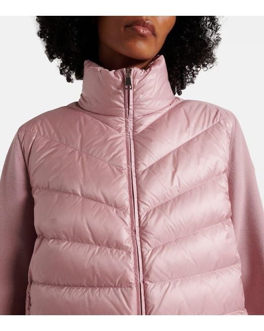 Moncler Pink Daunenjacke Mit Schurwolle