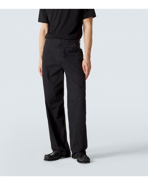 Dries Van Noten Black Cotton Straight Pants for men