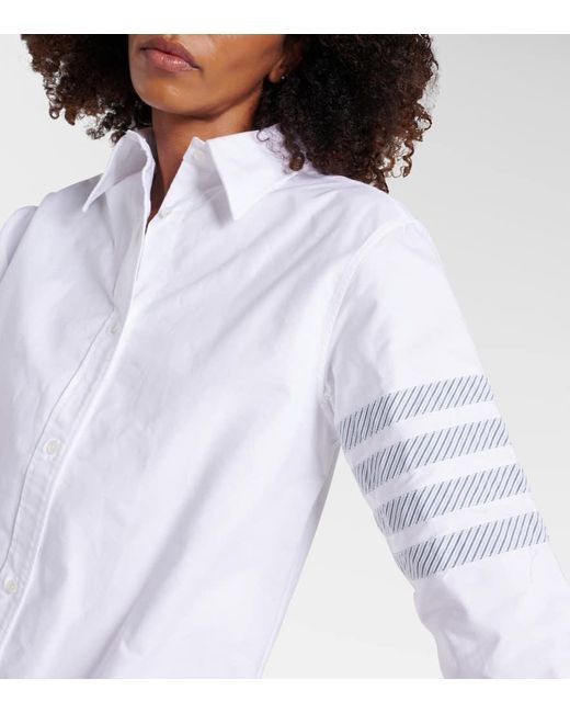 Thom Browne White Hemdblusenkleid aus Baumwolle