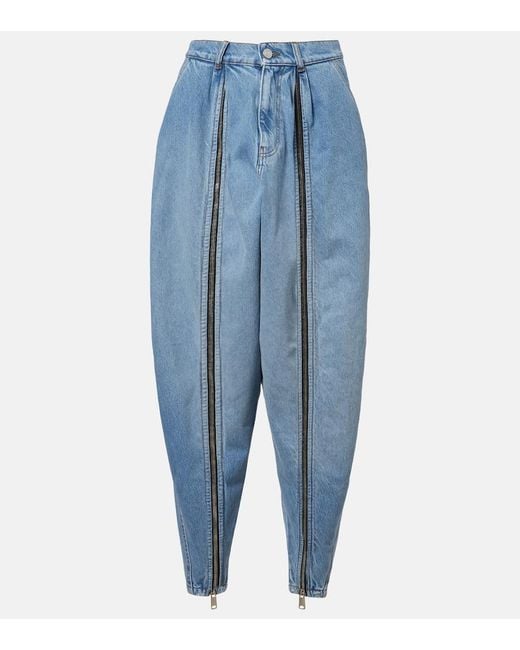Coperni Blue Front-Slit Balloon Jeans