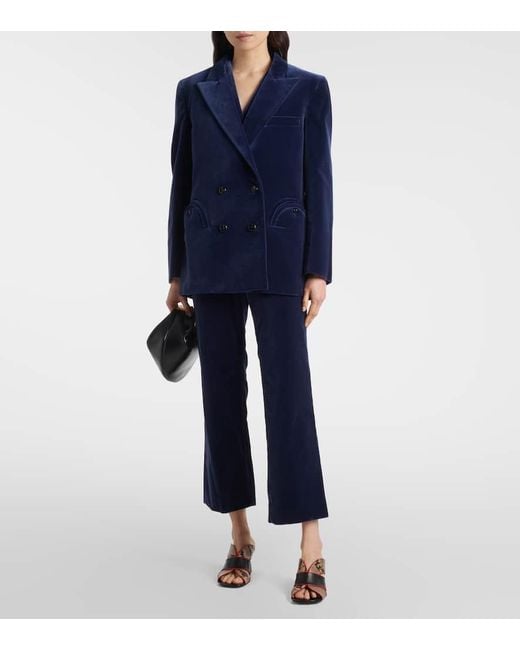 Blazé Milano Blue Jealousy Everynight Cotton Velvet Blazer