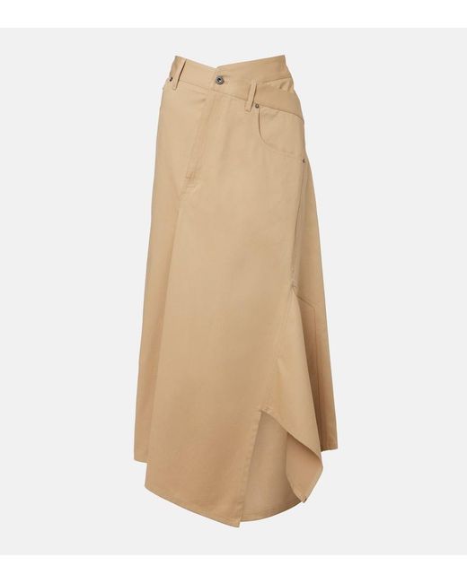 Loewe Natural Asymmetric Cotton Midi Skirt