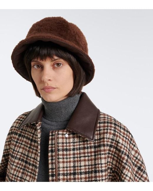 Brunello Cucinelli Brown Monili Shearling Bucket Hat