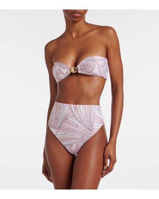 Emilio Pucci Pink Iride Bandeau Bikini Top