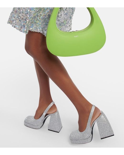 NODALETO White Bulla Jill Glitter Platform Pumps