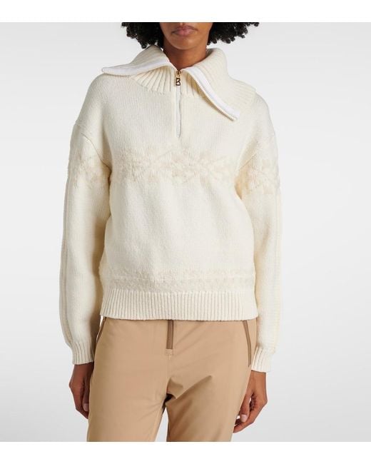 Bogner White Elana Half-zippered Sweater