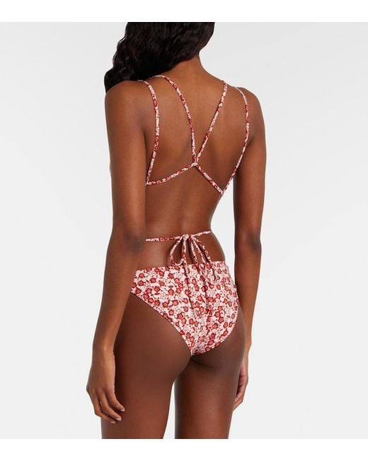 Isabel Marant Red Tenisiage Floral Swimsuit