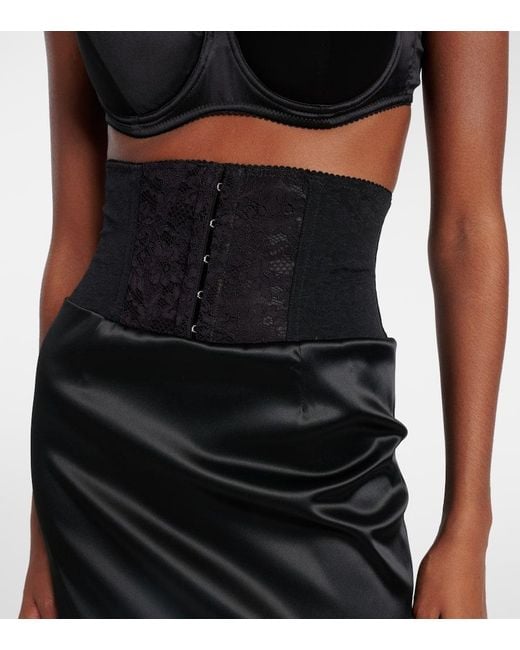Dolce & Gabbana Black Midirock Aus Satin