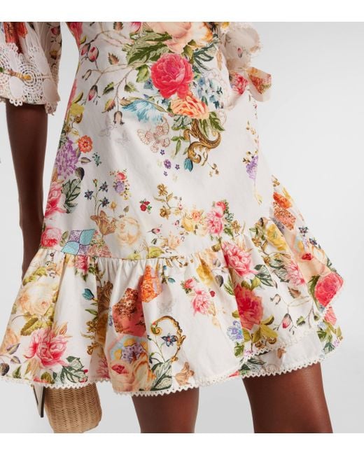 Camilla White Sew Yesterday Floral Cotton Wrap Dress