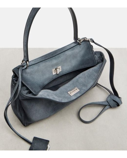 Balenciaga Blue Rodeo Small Suede Shoulder Bag