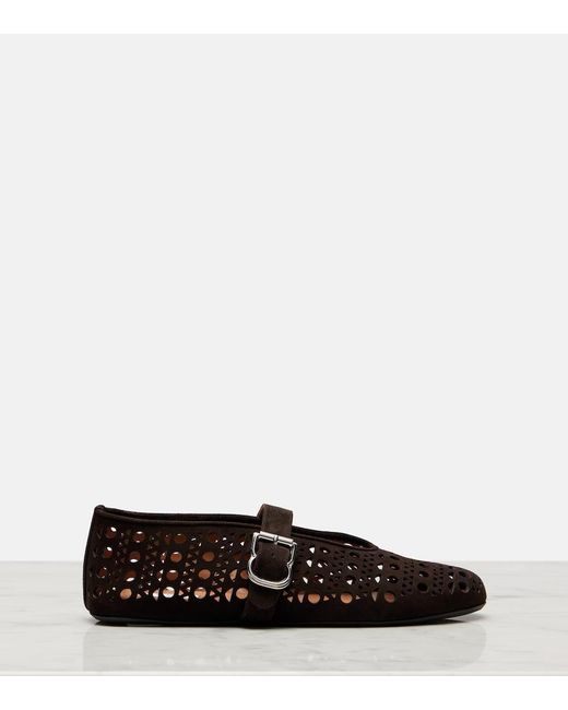 Alaïa Brown Suede Ballerinas