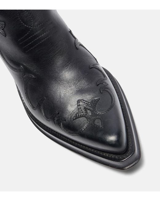 Gabriela Hearst Black Cassidy Cow-Print Leather Cowboy Boots