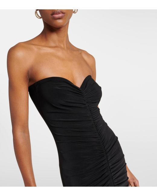 Norma Kamali Black Ruched Jersey Gown