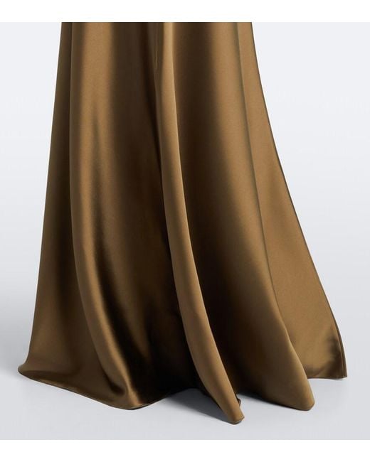 Ralph Lauren Green Masina Satin Maxi Skirt