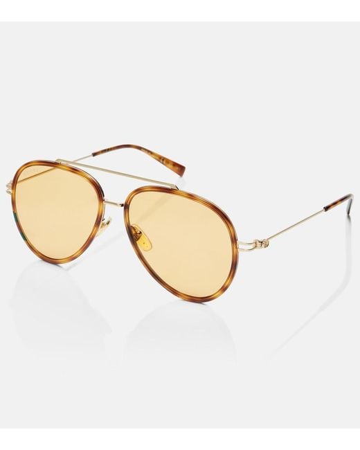 Gucci Brown Gg Tiny Aviator Sunglasses