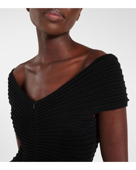 Vestido Midi De Lana Alaïa de color Black