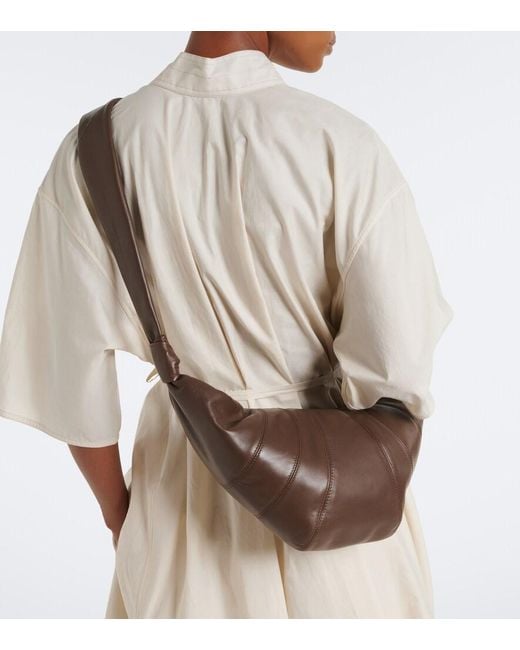 Lemaire Brown Croissant Medium Leather Shoulder Bag