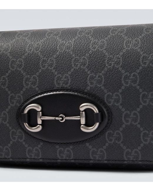 Gucci Black Gg Supreme Leather-Trimmed Canvas Crossbody Bag for men