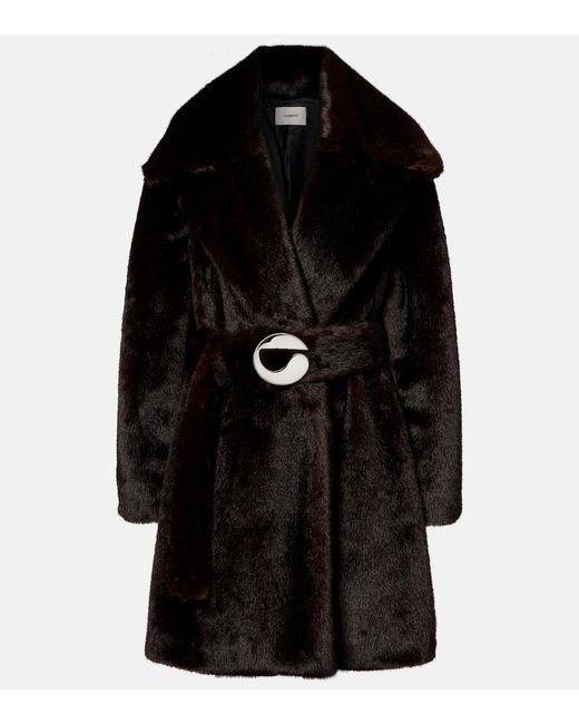 Coperni Black Logo Belted Coat