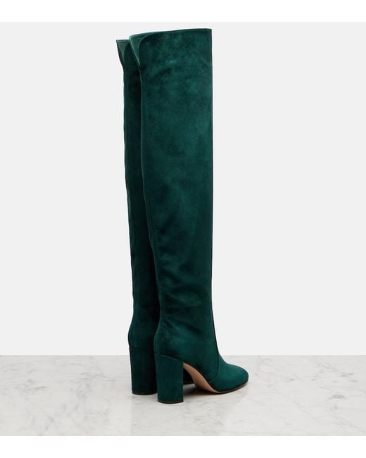 Gianvito Rossi Green Suede Over-The-Knee Boots