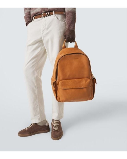Brunello Cucinelli Natural Leather Backpack for men