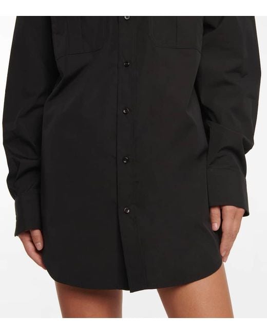 Wardrobe NYC Black Cotton Poplin Shirt Dress