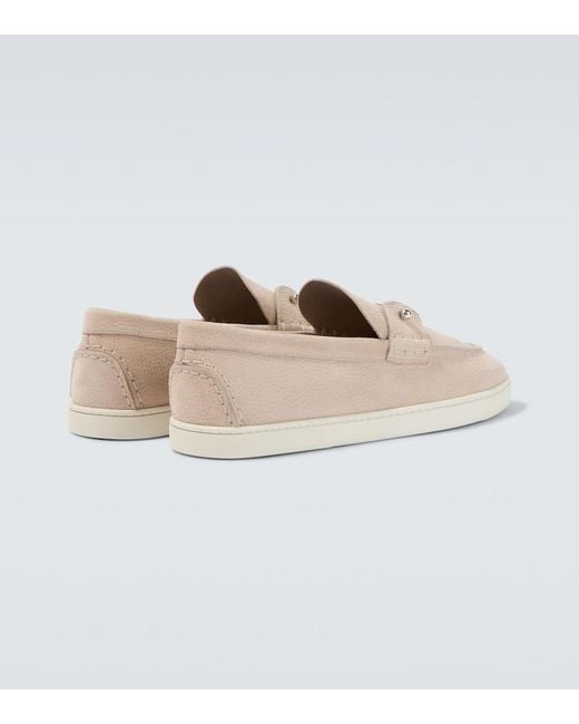 Christian Louboutin White Chambeliboat Leather Slip-On Shoes for men