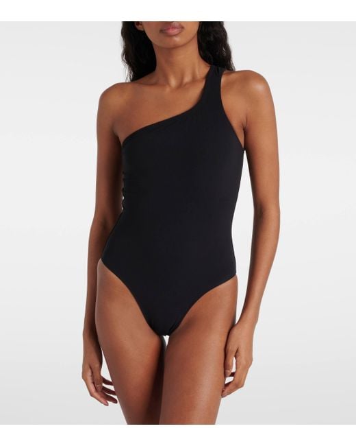 Isabel Marant Black Sage Cutout One-shoulder Swimsuit