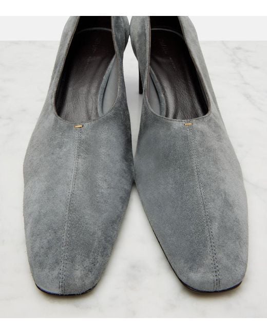 Khaite Gray Cecilia 50 Suede Pumps