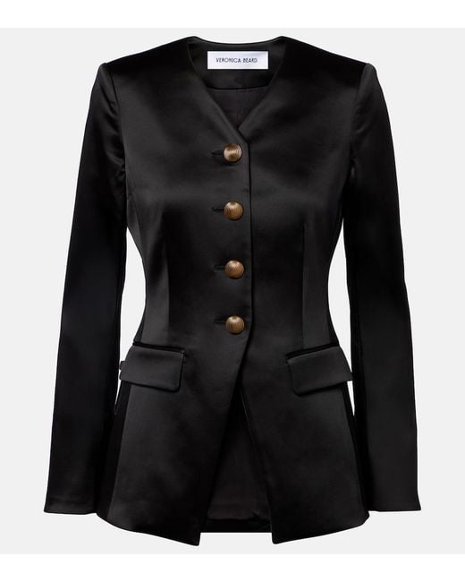 Veronica Beard Black Cynthia Satin Blazer