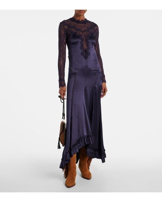 Isabel Marant Blue Dolores Ruffled Dress