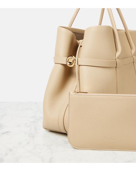 Loro Piana Natural Ghiera Large Leather Tote Bag