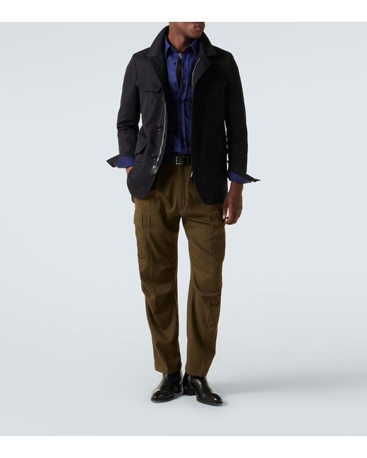 Tom Ford Blue Cotton-Blend Field Jacket for men