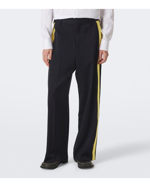 Loewe Blue Wool Wide-Leg Pants for men