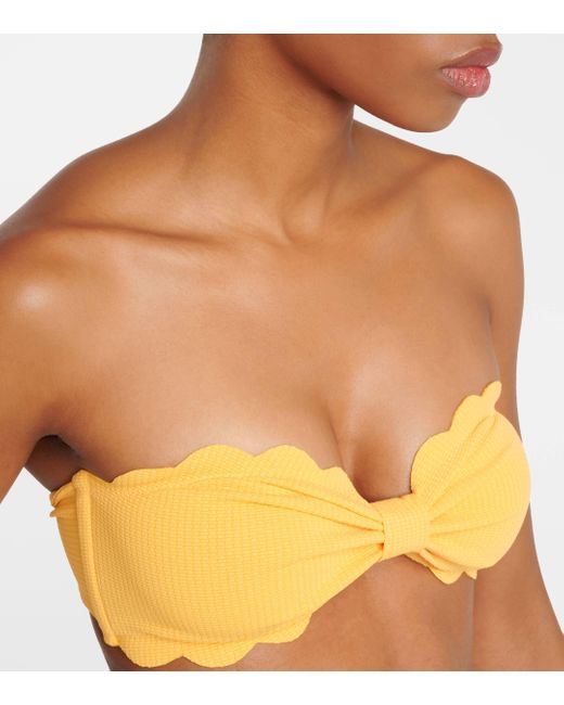 Marysia Swim Yellow Antibes Scalloped Bandeau Bikini Top