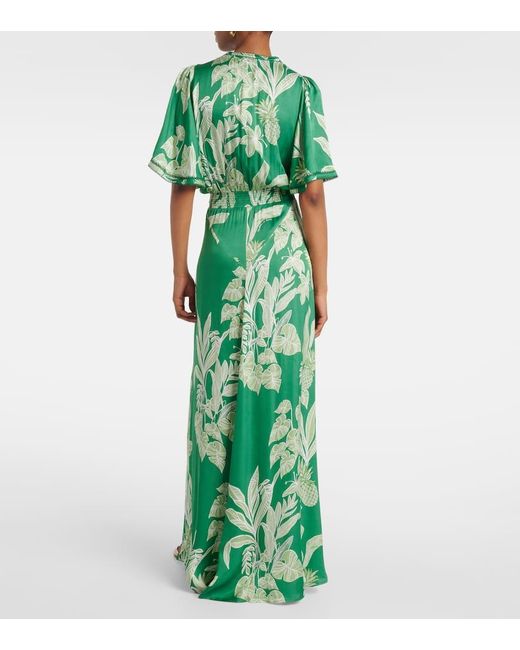 Poupette Green Mabelle Satin Maxi Dress