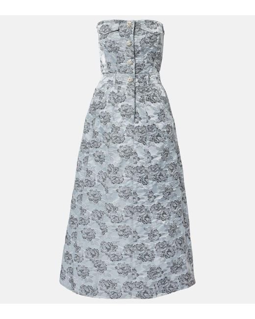Ganni Blue Off-Shoulder Dress