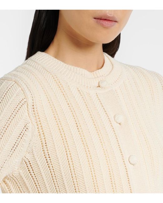 Altuzarra Natural Mariette Scalloped Pointelle Cotton Cardigan