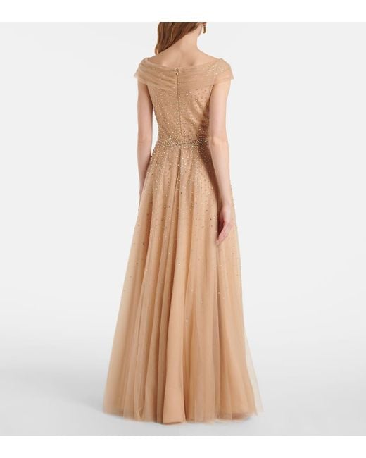 Vestido De Tul Shayla Adornado Jenny Packham de color Natural