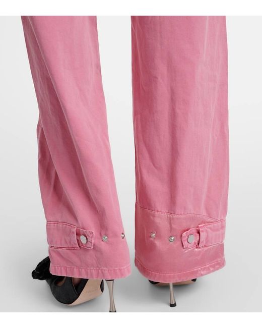 Jeans rectos cargo de tiro bajo Blumarine de color Pink