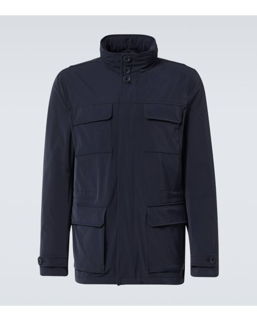 Herno Blue Zip-up Field Jacket for men