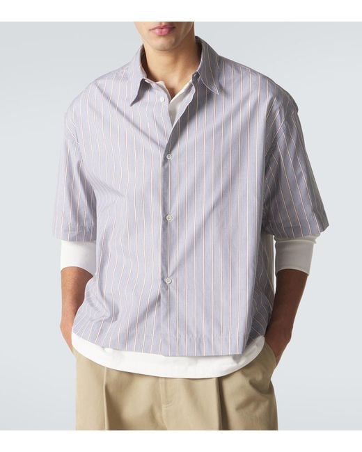 Studio Nicholson Blue Sanko Striped Cotton Shirt for men