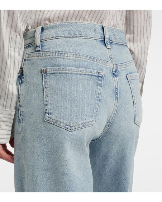 7 For All Mankind Blue Lotta Wide-Leg Jeans