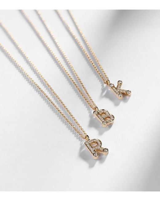 Sophie Bille Brahe White Initial 18Kt Necklace With Diamonds