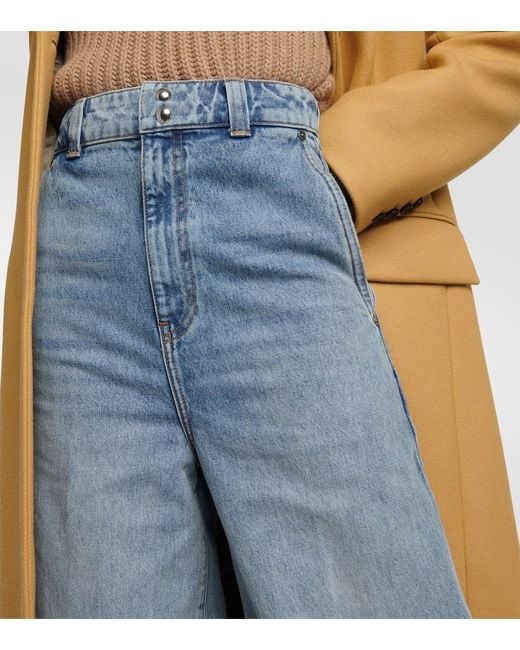 Jean Ample Isla A Taille Haute Khaite en coloris Blue