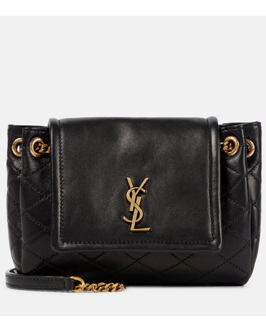Saint Laurent Black Nolita Mini Leather Shoulder Bag