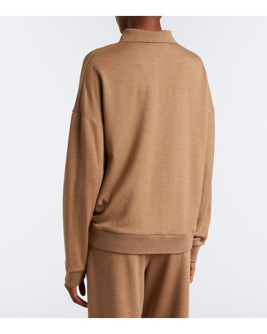 Max Mara Brown Virgin Wool Polo Sweater