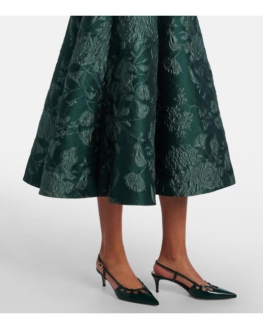 Robe Midi Capucine En Jacquard A Fleurs Emilia Wickstead en coloris Green
