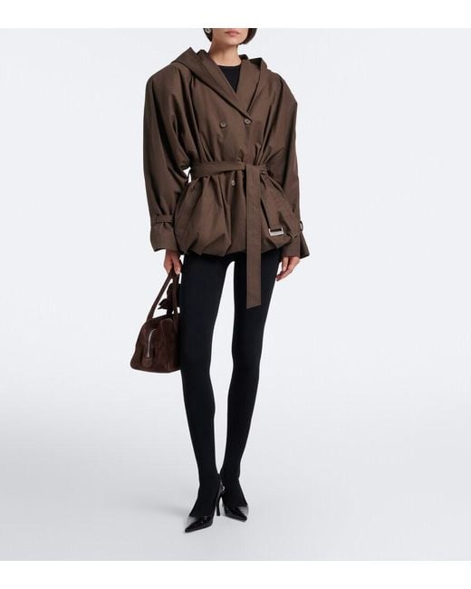Chaqueta De Algodon Con Capucha Y Cinturon Magda Butrym de color Brown