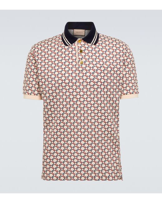 Gucci Multicolor GG Stretch-cotton Polo Shirt for men